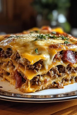 Parmesan Garlic Bacon Cheeseburger Lasagna